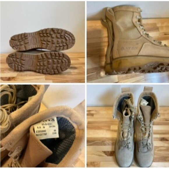 Women Bates Tactical Combat Boots 5.5 Tan Leather & Fabric steel toe security - Picture 11 of 16